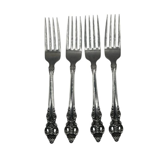 Oneida Cherbourg Dinner Forks Community Stainless Glossy Set of Four Flatware - Picture 3 of 6